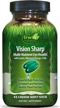 Irwin Naturals Vision Sharp Multi-Nutrient Eye Health with Lutein Bilberry &amp Omega-3s - 42 Liquid Softgels