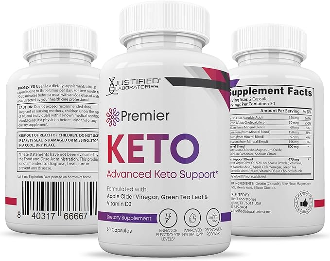 (10 Pack) Premier Keto ACV Pills 1275MG Keto Support Blend Alternative to Gummies Formulated with Apple Cider Vinegar Extra Virgin Olive Oil Powder Green Tea Leaf 600 Capsules