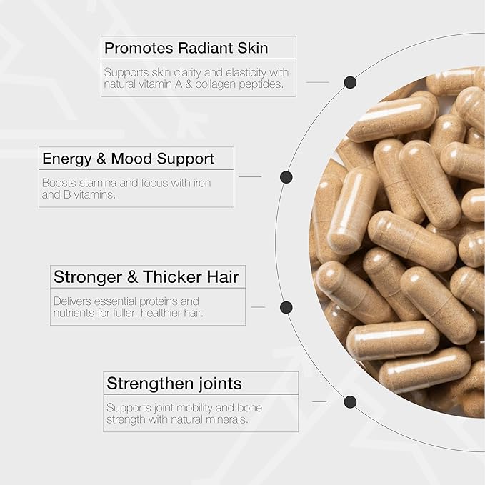 Grass Fed Beef Liver Supplement – 3000mg Freeze Dried Desiccated Organs – Nutrient Source for Joints Bones Hair Skin Nails &amp Daily Energy – 120 Pasture-Raised Capsules - 90 Day Supply