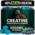 Creatine Monohydrate Gummies 5g Sugar Free Creatine with Vitamin B12 and L-Taurine | Muscle Growth for Men and Women | Low Calorie Formula 120 Gummies for 30 Servings Blueberry