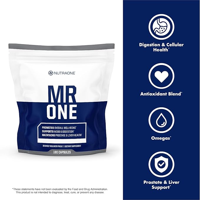 NutraOne MrOne Daily Vitamin Packs for Men Men’s Daily Vitamins and Supplements Regimen (30 Day Supply)
