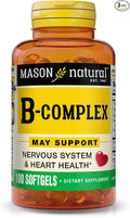 MASON NATURAL Vitamin BComplex 300Day Supply for Normal Nerve Support and Energy Metabolism 100 Softgels (Pack of 3)