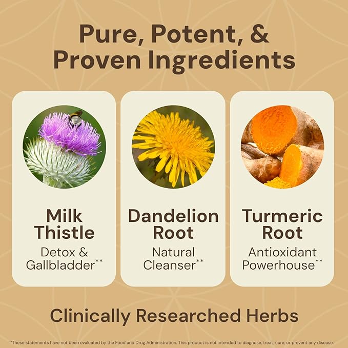 HealthForce SuperFoods Liver Rescue - Natural Liver Cleanse - with Milk Thistle &amp Dandelion Root - Gluten-Free &amp Vegan - 120 Capsules