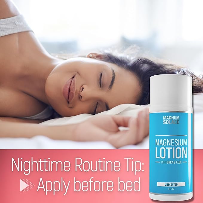 Magnum Solace Magnesium Lotion with Aloe &amp Shea – Apply to Legs – Alternative to Topical Magnesium Cream