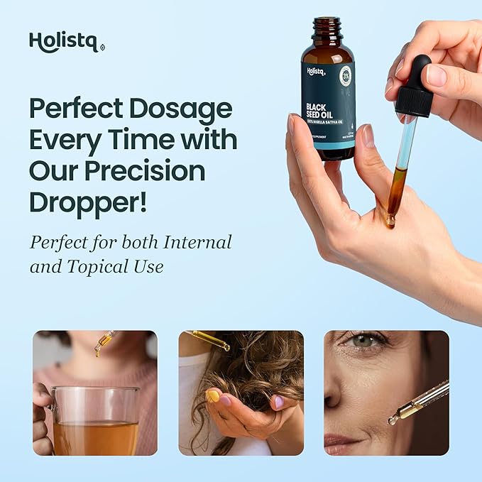 Black Seed Oil Organic Cold Pressed Drops | 3% Thymoquinone | Non-GMO &amp Vegan | Cold Pressed Black Cumin Nigella Sativa Oil for Immune Support Aceite de Comino Negro - Drops 100 mL
