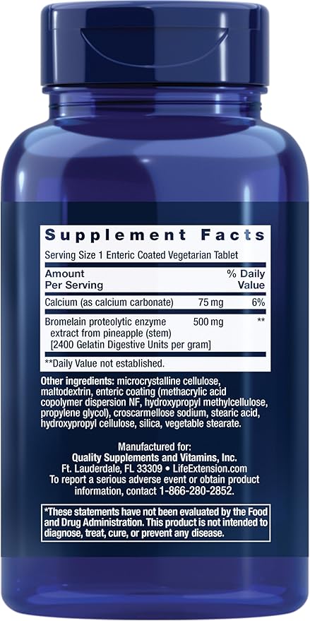 Life Extension Specially-Coated Bromelain 60 Tablets &amp N-Acetyl-L-Cysteine Immune Support 60 Capsules Bundle