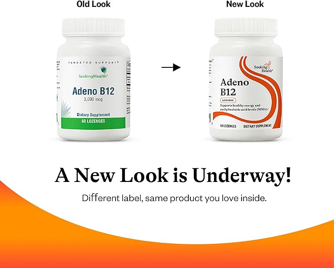 Seeking Health Adeno B12 - Vitamin B Supplement to Support Energy and Brain Health - Adenosylcobalamin Energy Supplement - 3000 mcg 60 Lozenges