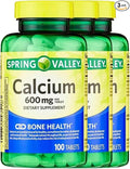 Calcium 600 mg 100 Tablets Dietary Supplement Bone Health Calcium (Pack of 3)