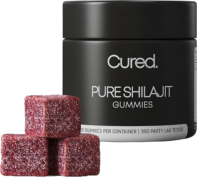 Cured Shilajit Gummies for Men with 85+ Trace Minerals Fulvic &amp Humic Acid | Natural Energy Stamina &amp Endurance Support | Organic Manuka Honey Zero Sugar Daily Wellness Supplement