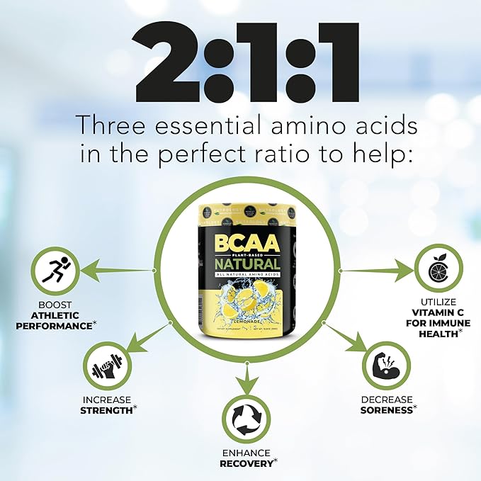 Nutrology BCAA Natural Plant Based BCAA Powder Lemonade Flavor (30 Servings) Beet Active Natural Pre-Workout Powder Passion Fruit Flavor (30 Servings)