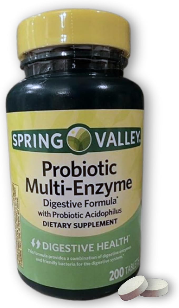 Probiotic Multi Enzymes- Digestive Formula 200ct Tablets with acidophilus for Gut Health (Pack of 1) Boxed By Fusion Shop Store