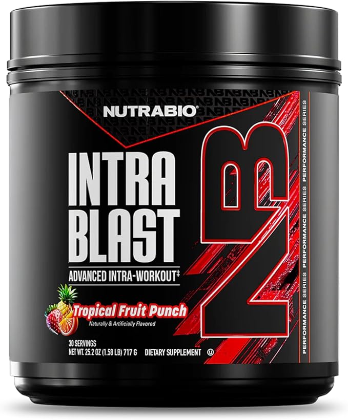 NutraBio Intra Blast Bcaa Powder Amino Acid Supplement Electrolyte &amp Hydration Blend Intra Pre Workout &amp Muscle Recovery 20g Eaa Amino Acids Powder 5g Glutamine- Tropical Fruit Punch 30