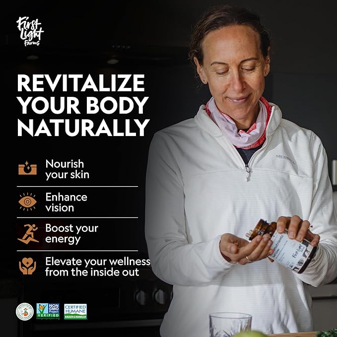 First Light Farms Grass-Fed Beef Liver Capsules | Nutrient-Dense Whole Food Nutrition Freeze-Dried Grassfed &amp Certified Humane | 180 Capsules for Energy Immunity and Overall Wellness