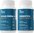 Dr. Tobias Vegan Omega 3 Algae Oil and Prebiotics for Enhanced Immune Function Vegan &amp Non-GMO Gut Health Supplements for Men and Women