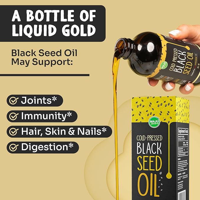 Maju Superfoods Black Seed Oil Capsules and Liquid Bundle