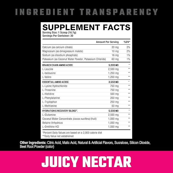The Grind Essential Amino Acids Branched Chain Amino Acids 30 Servings (Juicy Nectar)