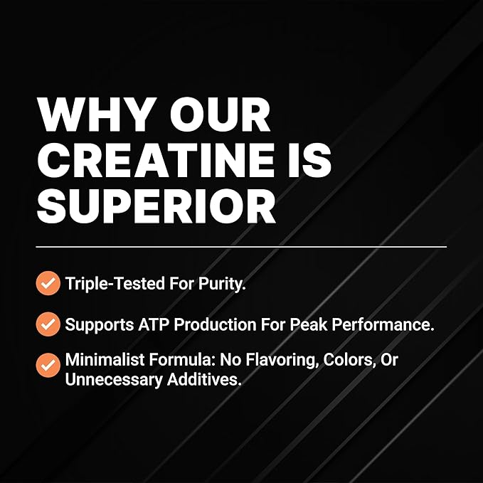 AMP Science® Creatine Monohydrate 60 Servings – Pure Unflavored Creatine Powder for Strength Muscle Growth Power Recovery &amp High-Intensity Training
