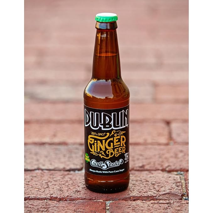 Dublin Bottling Works Craft Soda Pure Cane Sugar Made in Texas – Assorted 12-Pack – Premium Small-Batch Soda Gluten-Free Retro Artisanal Beverages (12 Pack GINGER Beer)