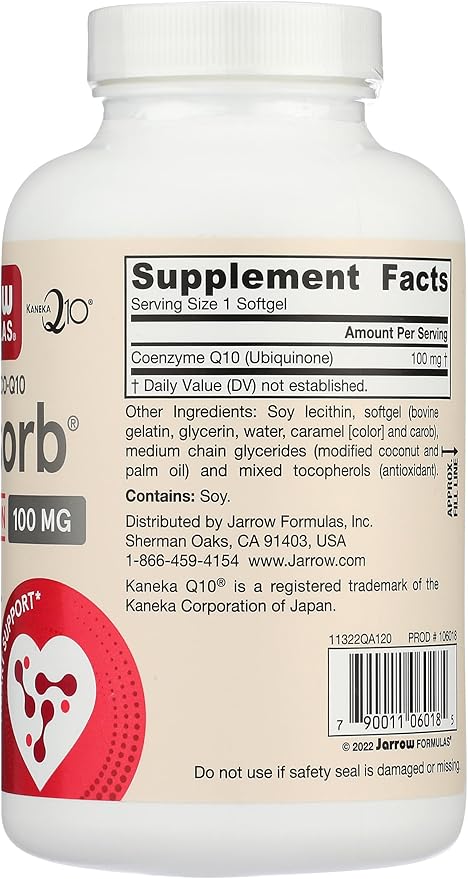 Jarrow Formulas Q-Absorb Coq10 100 Mg 120 Ct