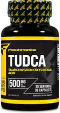 Primaforce TUDCA (Tauroursodeoxycholic Acid) 30 Servings 500mg Tudca Per Serving | Premium Quality Bile Salts - Gluten Free Non-GMO Supplement
