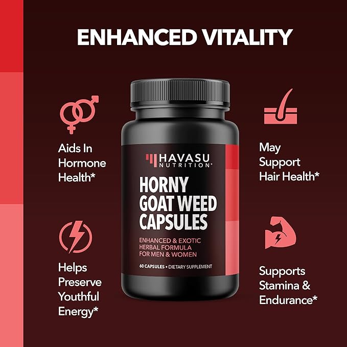 HAVASU NUTRITION Horny Goat Weed Capsules (30 Servings) &amp L Arginine L Citrulline Supplement (30 Servings)