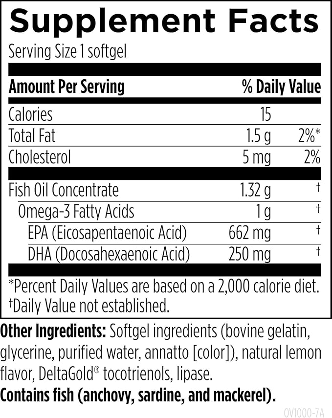 Designs for Health OmegAvail TG1000 - TG (Triglyceride) Fish Oil Supplement with EPA/DHA - Highly Concentrated 1000mg Omega-3 Per Softgel - Natural Lemon Flavor + No Fishy Aftertaste (60 Softgels)