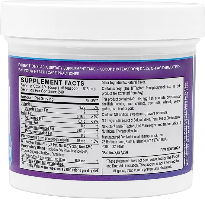 Nutritional Therapeutics NTFactor Lipids Powder Aging &amp Cellular Support 240 Servings