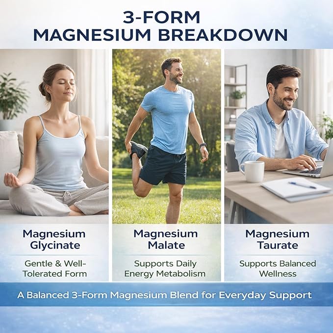Mentara Compression Relief Magnesium Complex 1000mg – Glycinate Malate Taurate Blend for Daily Mobility &amp Muscle Function Support Non GMO Mineral Supplement for Active Lifestyle 90 Capsules (1)