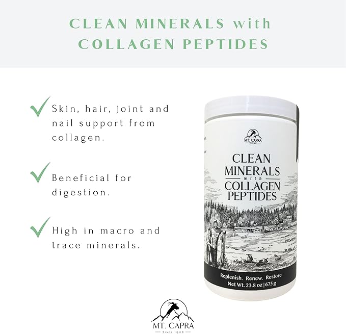 Mt. Capra Clean Minerals with Collagen Peptides and Clean Whole Protein + Minerals &amp Probiotics