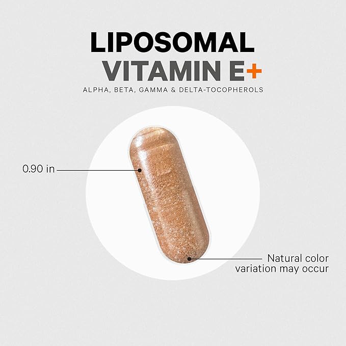 Codeage Liposomal Vitamin E Supplement - All Vitamin E Tocopherols - 3-Month Supply - Alpha Tocopherols Beta Gamma and Delta - Liposomal Mixed Tocopherols - Non-GMO Phospholipid - 90 Capsules