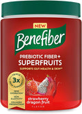 Benefiber Prebiotic GLP-1 Friendly Fiber + Superfruits Dietary Supplement Strawberry Dragon Fruit Flavor 8.8 oz (250g)