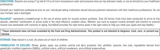 XYMOGEN XymoBolX - Amino Acids - BCAA Powder to Support Muscle Recovery - L-Arginine L-Leucine L-Methionine &amp L-Tryptophan - Gluten-Free Vegan &amp Non-GMO - Lemon Flavor - 30 Servings