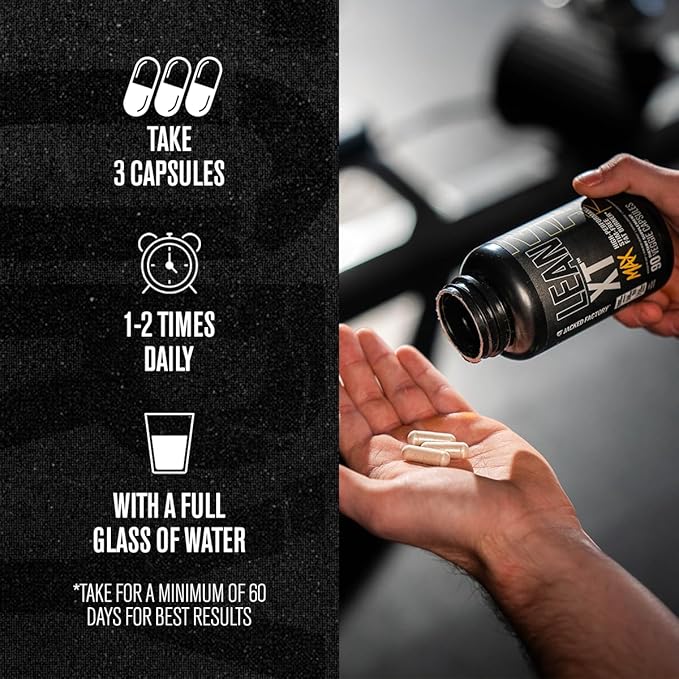 Jacked Factory Lean-XT Caffeine Free Fat Burner (60 Capsules) Lean-XT Max - High-Performance Stim-Free Fat Burner (90 Capsules)