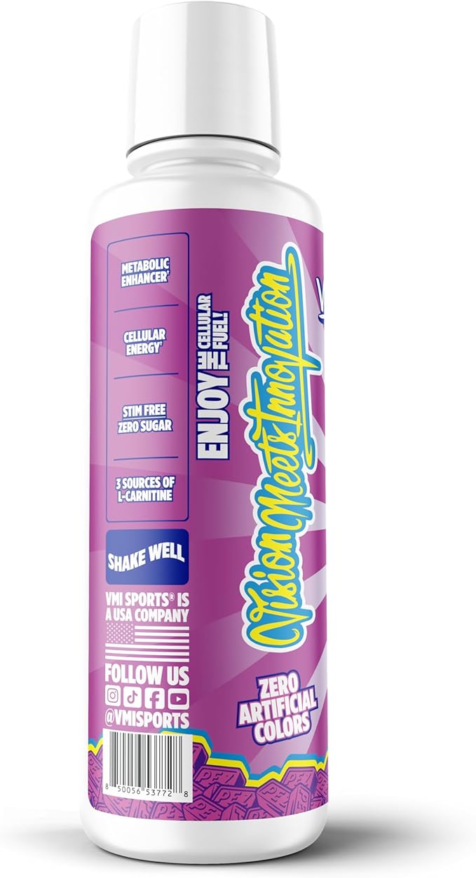VMI Sports L-Carnitine 3000 Liquid | 3000 mg Carnitine Supplement | Zero Calorie Zero Sugar Keto Friendly for Men and Women – Great Tasting| 31 Servings (PEZ Grape)