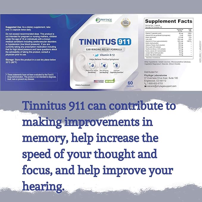 Tinnitus Relief Supplement - Ear Ringing Relief