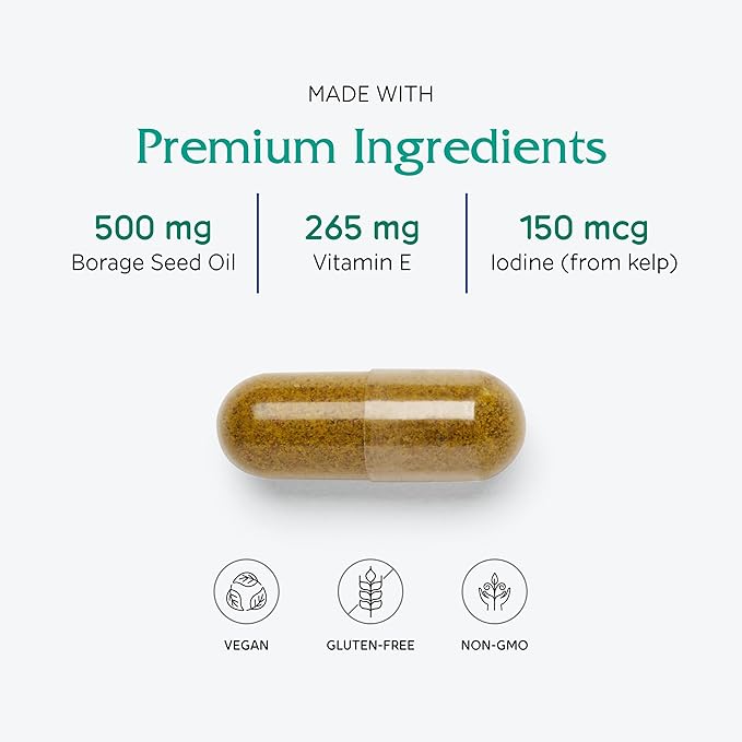 Vitanica Breast Cycle Blend Breast Cycle Support Iodine Borage Seed Oil Chaste Tree Berry (Vitex) Dandelion Vegan/Vegetarian 60 Capsules