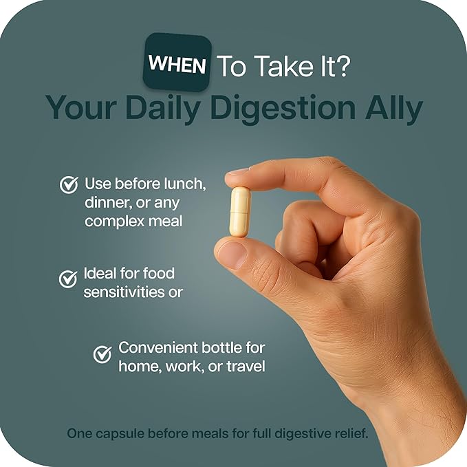 TriEnza Digestive Enzymes for Women and Men– Digestive Enzyme Supplements for Proteins Carbs Fats &amp Polyphenols Digestion – Help Break Down Wheat Dairy Soy &amp Meats - Health Supplement90 C