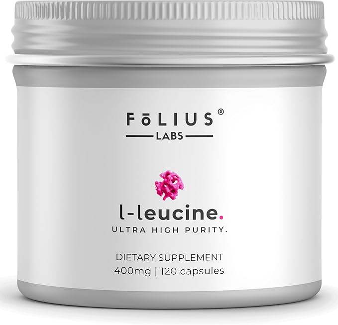 FOLIUS LABS Clean Label L Leucine – Amino Acid Supplement – Intra Workout Supplement for Muscle Recovery and Building Lean Muscles – 120 Veg Capsules