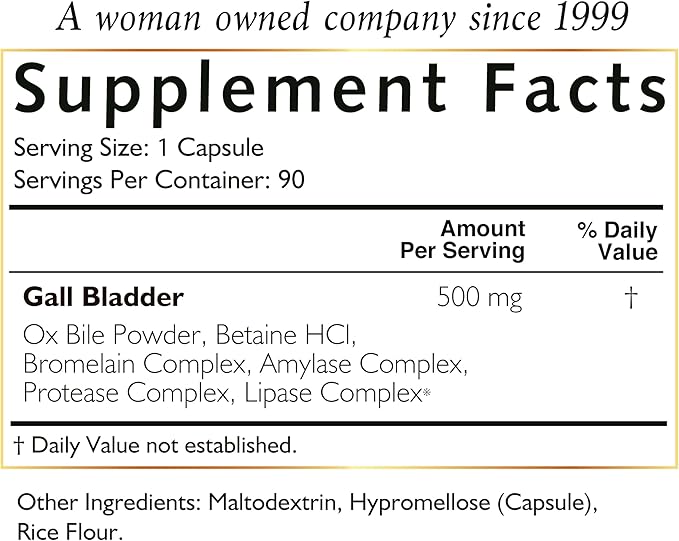 Coco March Gall Bladder Formula-Ideal After Gall Bladder Surgery-Gluten Free Soy Free Dairy Free Keto Friendly Paleo Friendly 90 Capsules-90 Servings Supports Digestion and Nutrient Optimization