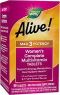 Nature's Way Alive! Max3 Daily Women's Multivitamin Food-Based Blends (1130mg per serving) and Antioxidants 90 Tablets