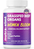 Beef Organ Supplement for Women (Made in USA) Enhanced w Biotin Collagen Peptides &amp Zinc - 5 Organ Blend Grass Fed Uterus Ovary Liver Kidney Heart – New Zealand Sourced – 60 Capsules