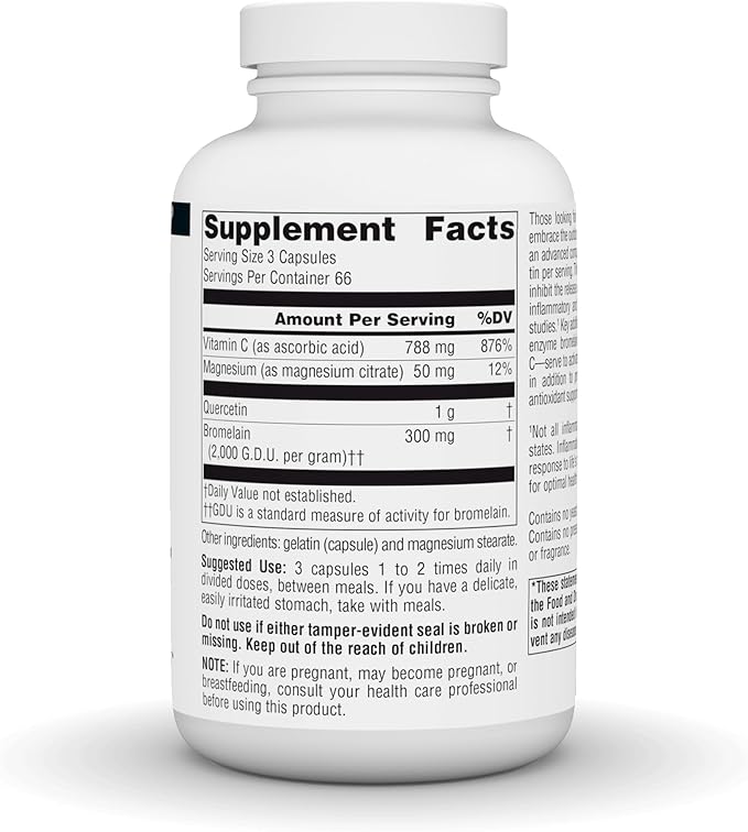 Source Naturals Activated Quercetin Bioflavanoid Complex for Seasonal &amp Immune Support* - 200 Capsules