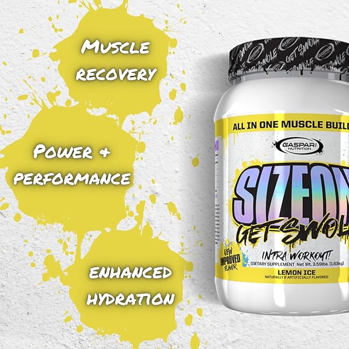 Gaspari Nutrition SizeOn The Ultimate Hybrid Intra-Workout Amino Acid &amp Creatine Formula Increased Muscle Volume &amp Muscle Recovery (3.59 Pounds Lemon Ice)