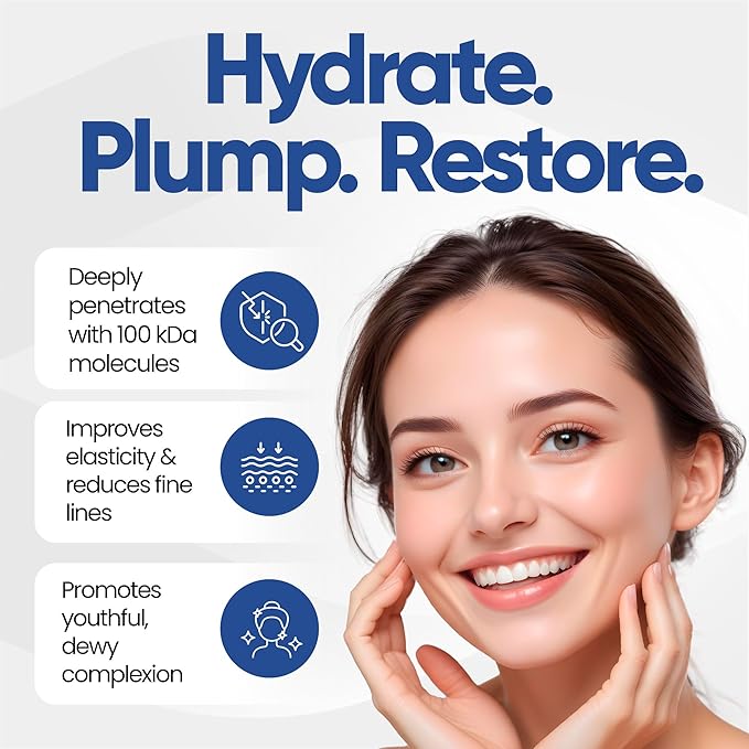 Pure Hyaluronic Acid Powder for Skin &amp Face - Cosmetic Grade Low Molecular Weight DIY Serums for Deep Penetration and Organic Skin &amp Body Hydration Acido Hialuronico en Polvo Includes Scoo