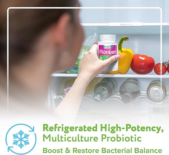 Florajen Kids Probiotic 6 Billion CFUs Refrigerated Probiotics for Kids Multi Culture Probiotic Supplement Relieves Occasional Gas Bloating &amp Constipation Supports Gut Health 30 Ct (3 Pack)