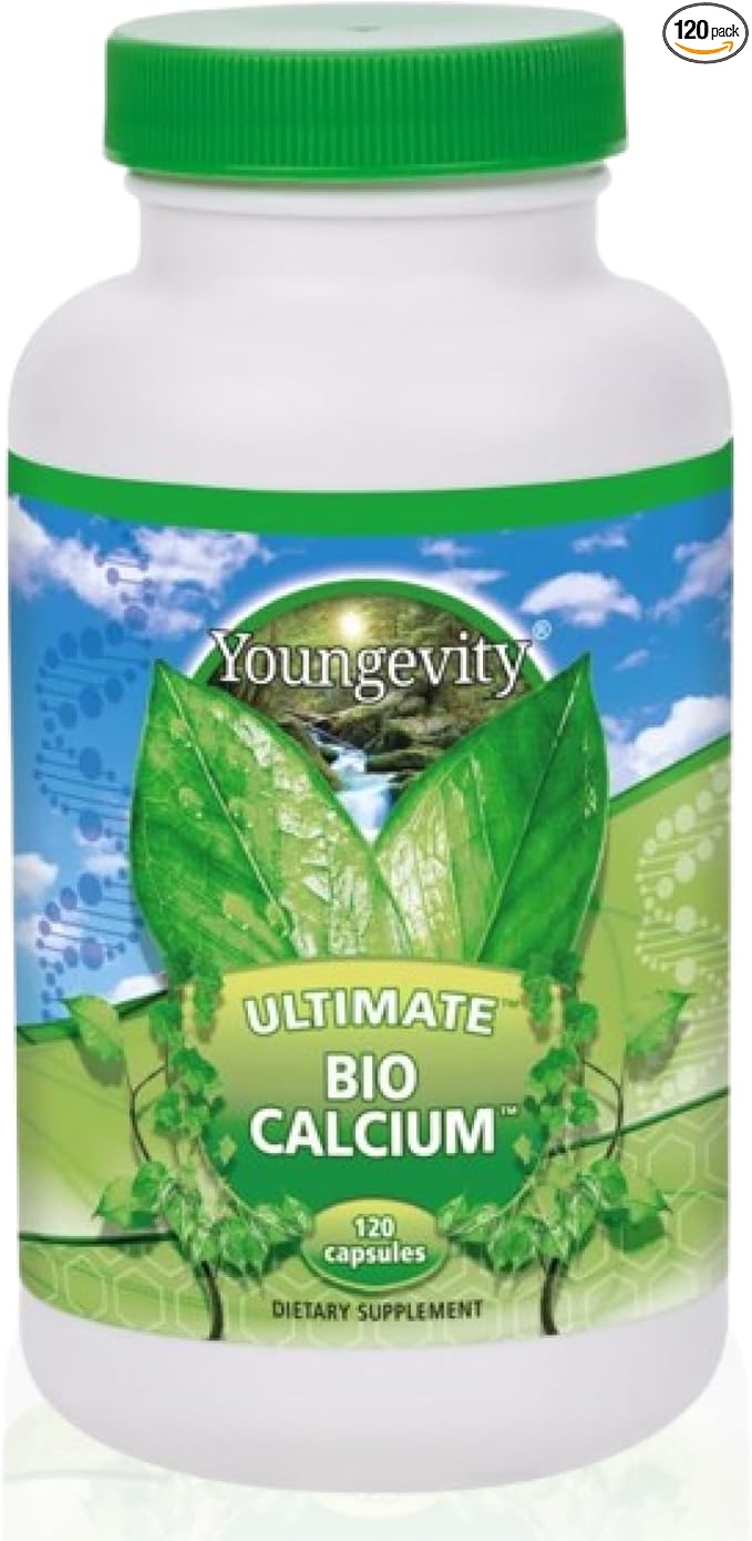 Youngevity Bio Calcium™ - Bioavailable Chelated Calcium + Magnesium Zinc Copper Potassium Boron - Absorbable Bone Support Supplement - (120 Capsules)