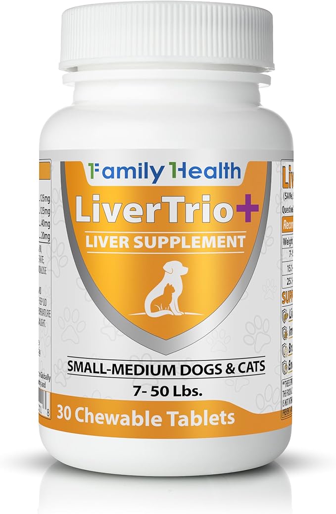 Comprehensive Liver Support Supplement for Smaller Dogs. Flavorful Chewable Tablets Combining Same SPC Silybin A+B + Glutathione 30Ct (Small - Medium)