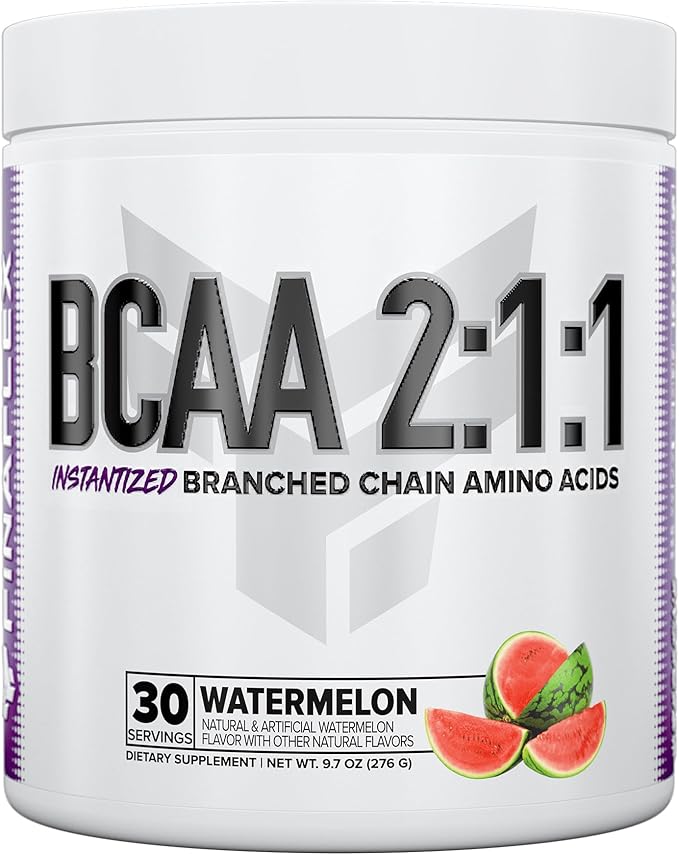 FINAFLEX PURE BCAA 2:1:1 Watermelon - 9.7 oz - Promotes Strength Recovery &amp Performance - With 2:1:1 Ratio of Leucine Isoleucine &amp Valine + Vitamin C - 30 Servings