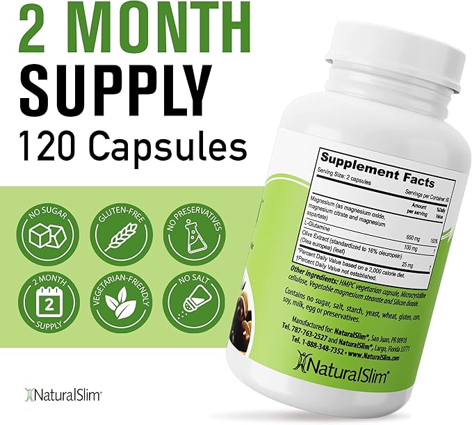 NaturalSlim Constipation Relief Stool Softeners Constipend Colon Cleanser for Women &amp Men with Magnesium Citrate Aspartate &amp Olive Extract 120 Vegetable Capsules