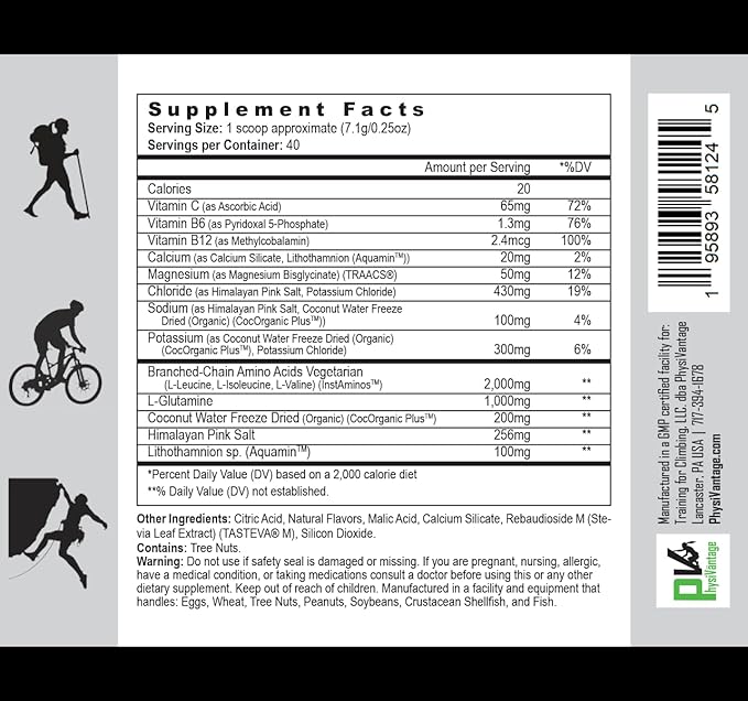 PhysiVantage - Flow Electrolyte Powder with BCAAs - Sugar-Free Hydration &amp Muscle Recovery Drink Mix – Vegan Keto-Friendly Electrolytes - Zero Sugar 40 Servings Raspberry Lemonade Flavor